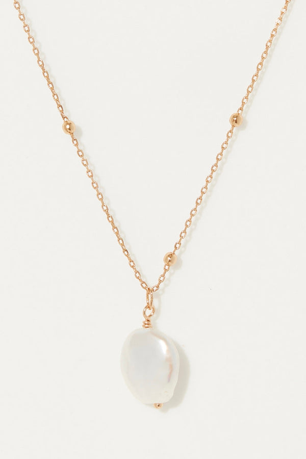 Collier Banyan Three Nacre Blanche - Laiton Doré
