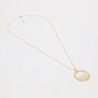 Collier Archipel En Résine Beige - Laiton Doré