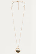 Collier Archipel En Résine Verte - Laiton Doré