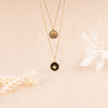Collier Capri En Résine Noire - Laiton Doré