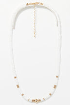 Collier Blanc - Laiton Doré