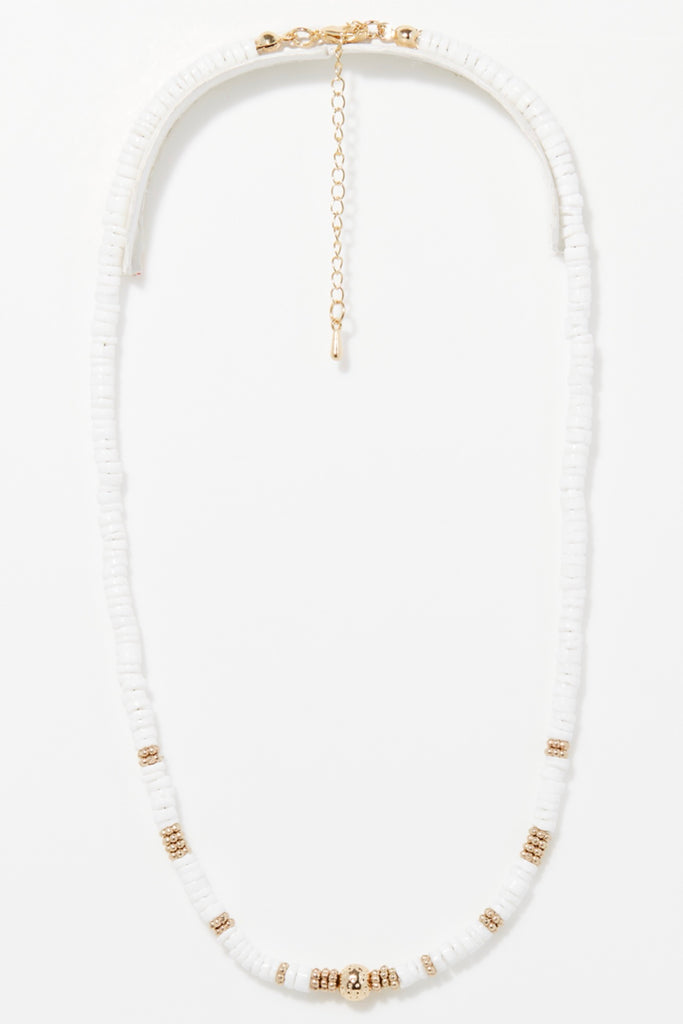 Collier Blanc - Laiton Doré