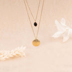 Collier Boracay Jade Noire - Laiton Doré
