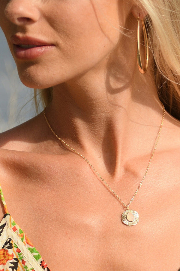Collier Boracay Jade Rouge - Laiton Doré