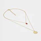 Collier Boracay Jade Rouge - Laiton Doré