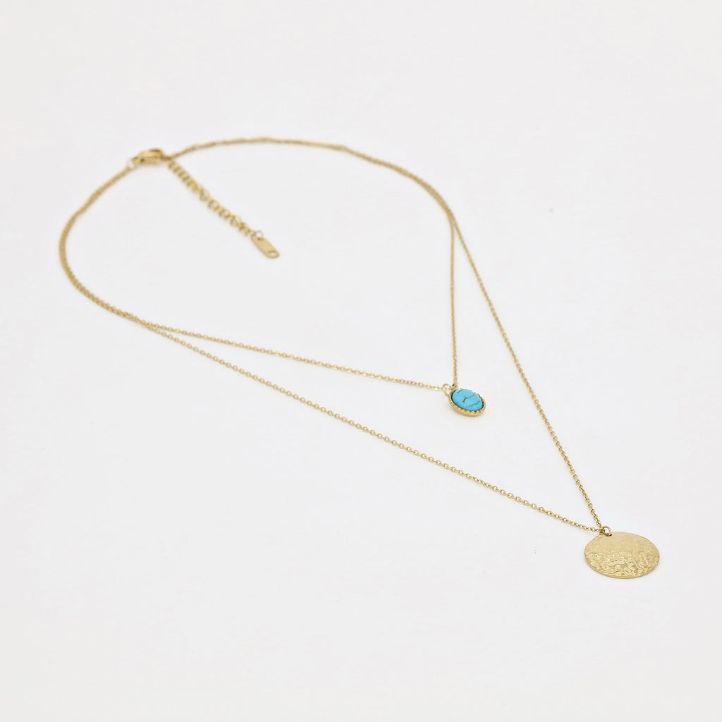 Collier Boracay Turquoise - Laiton Doré