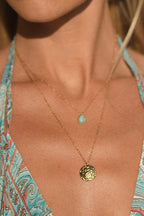 Collier Boracay Turquoise - Laiton Doré
