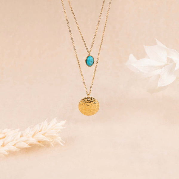 Collier Boracay Turquoise - Laiton Doré