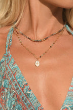 Collier Norala Résine Blanche - Laiton Doré