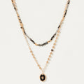 Collier Norala Résine Noire - Laiton Doré