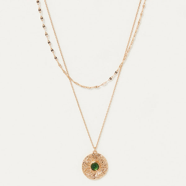 Collier Cotabato Idocrase Verte - Laiton Doré