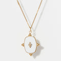 Collier Yana Émail Blanc - Laiton Doré