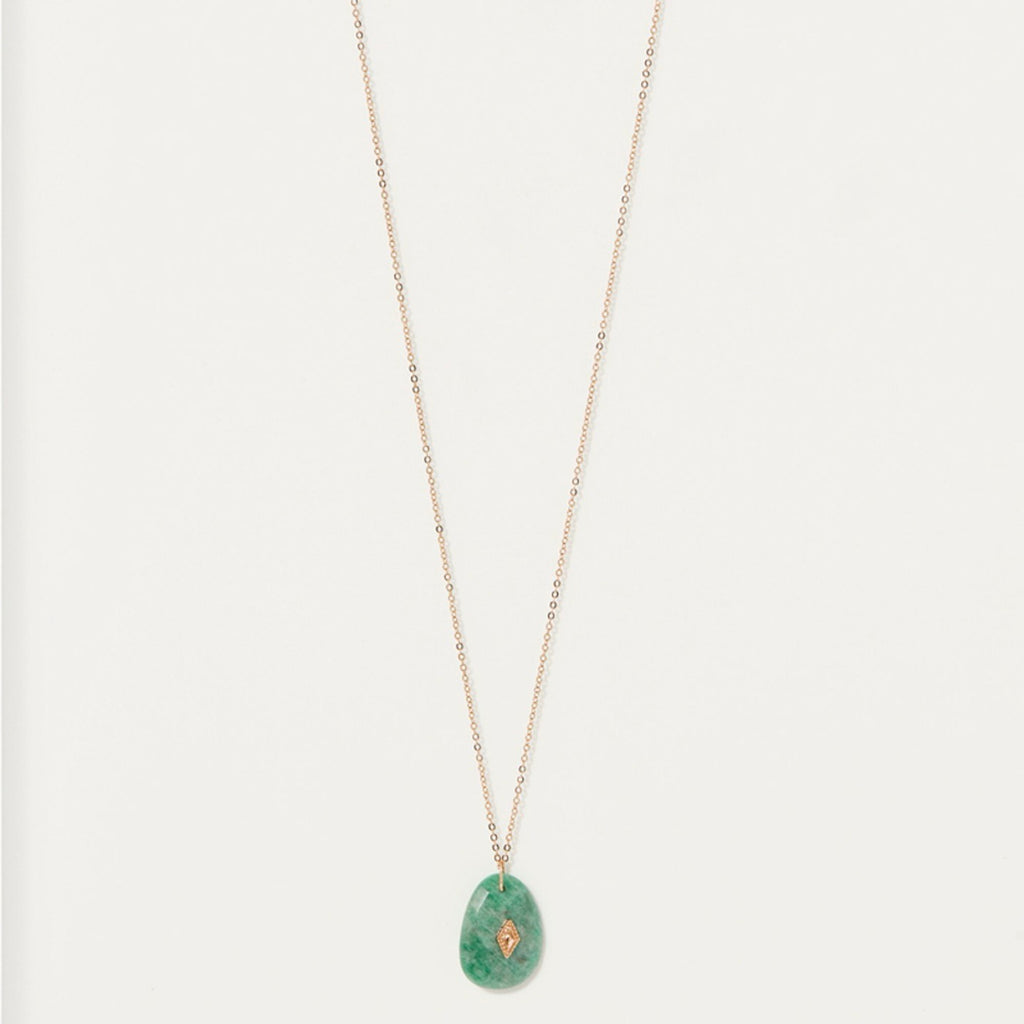 Sautoir Pantukan Amazonite - Laiton Doré