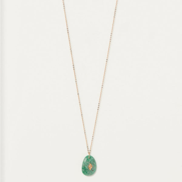 Sautoir Pantukan Amazonite - Laiton Doré