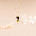 Collier Laak En Résine Verte - Laiton Doré