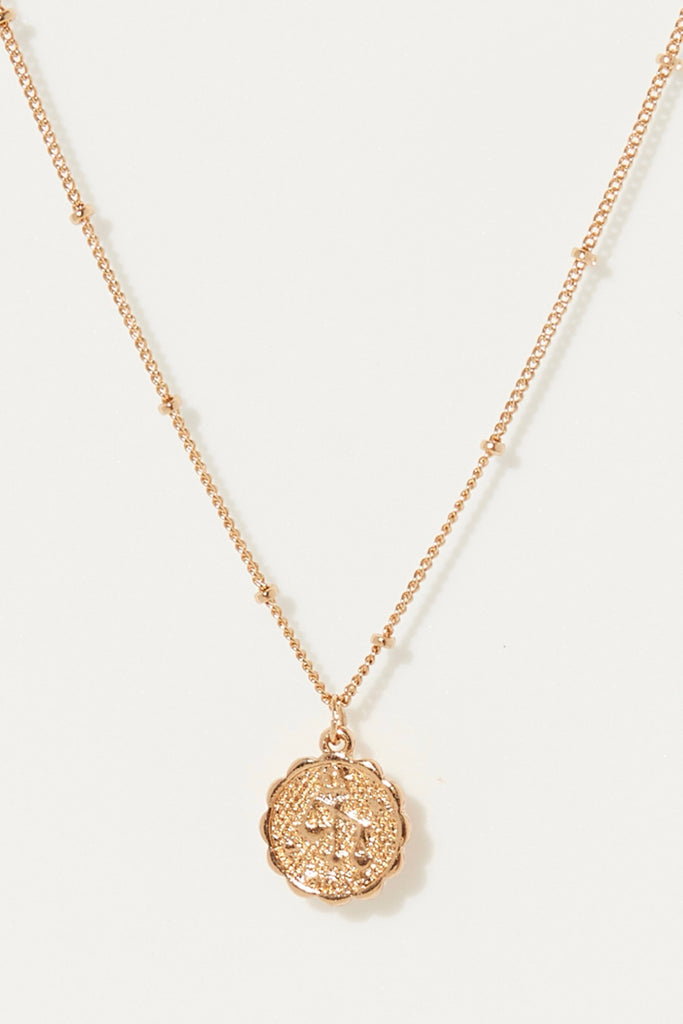 Collier Médaille Astrologique Balance - Laiton Doré