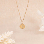 Collier Médaille Astrologique Verseau - Laiton Doré
