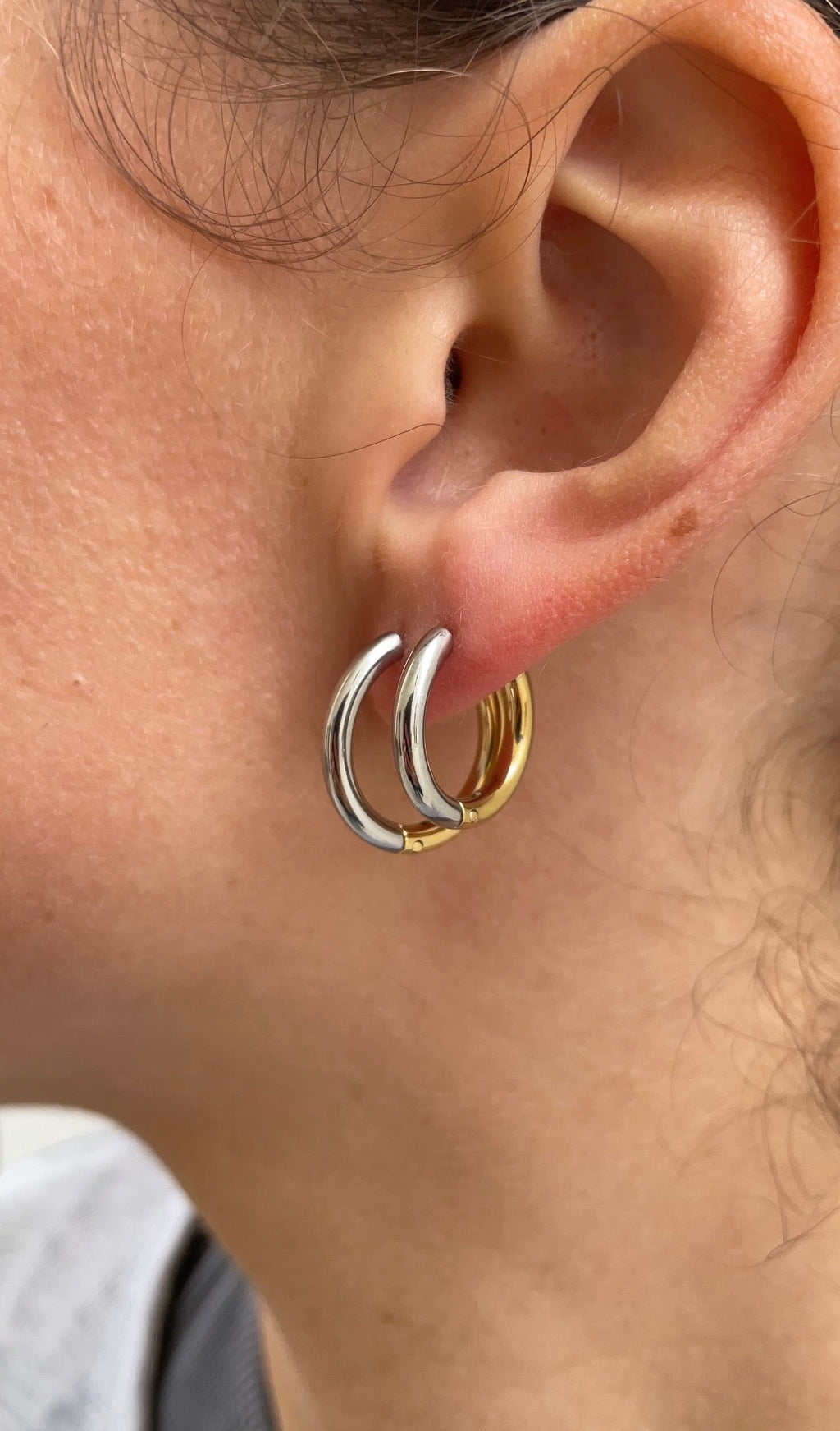 Boucles D'Oreilles Bicolor Thin Classic