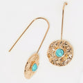Boucles D'Oreilles Bali Turquoise - Laiton
