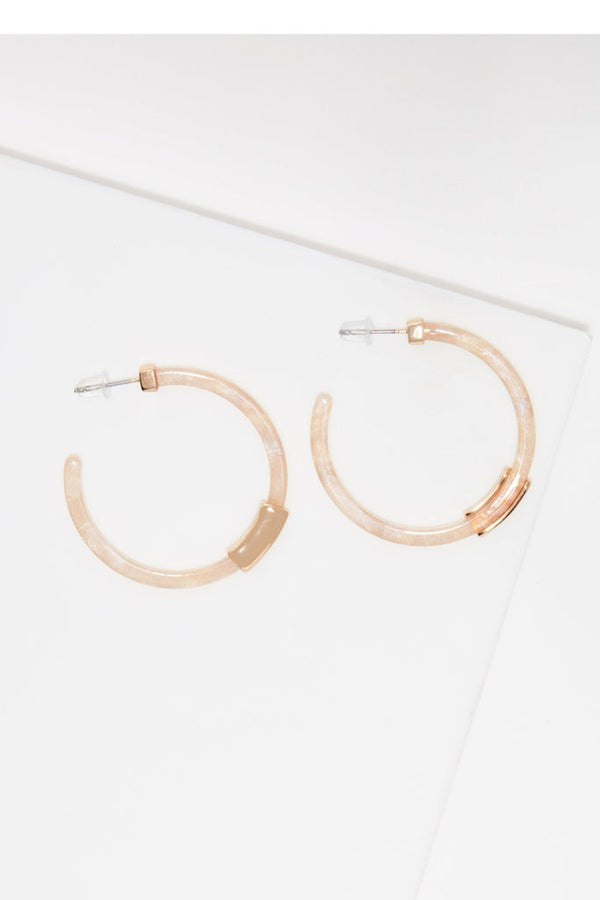 Boucles D'Oreilles Komodo En Résine Beige - Laiton