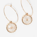 Boucle D'Oreilles Louisena Résine Blanche - Laiton Doré