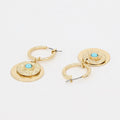 Boucles D'Oreilles Palawan Turquoise Et Nacre - Laiton Doré