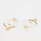 Boucles D'Oreilles La En Gris - Laiton Doré