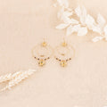 Boucles D'Oreilles La En Gris - Laiton Doré