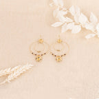 Boucles D'Oreilles La En Gris - Laiton Doré