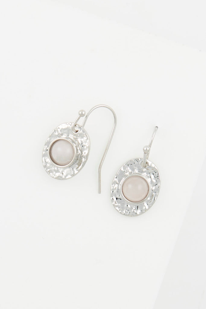 Boucles D'Oreilles Haiti Quartz Rose - Laiton