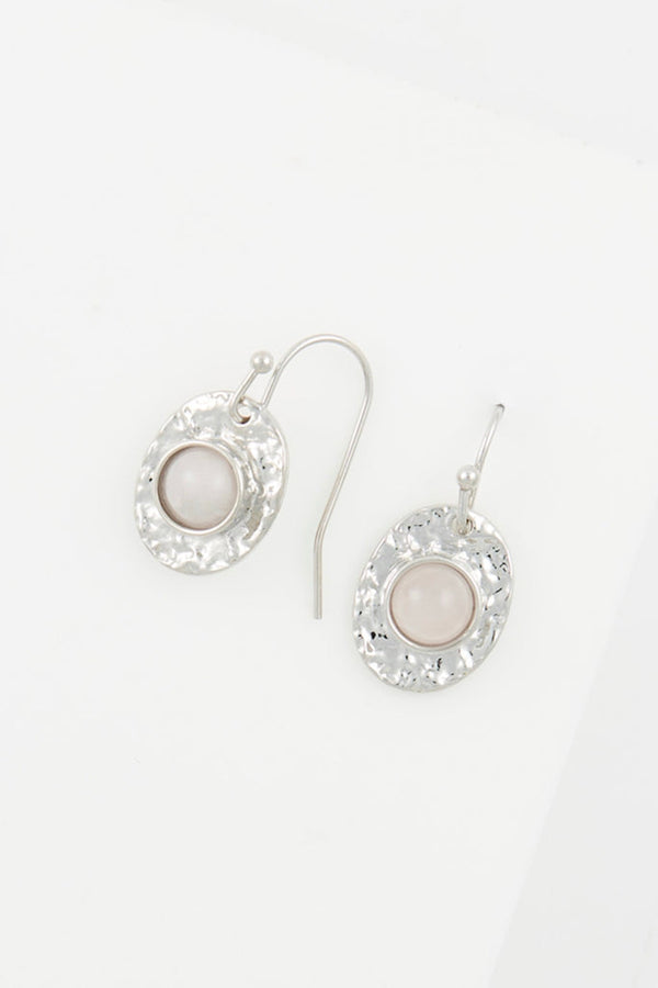 Boucles D'Oreilles Haiti Quartz Rose - Laiton