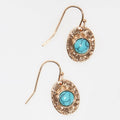 Boucles D'Oreilles Haiti Turquoise - Laiton Doré
