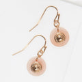 Boucle D'Oreilles Thio Résine Rose - Laiton Doré