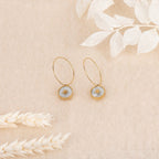 Boucle D'Oreilles Raimanu Résine Blanche - Laiton Doré