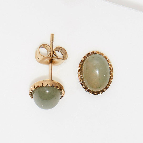 Boucle D'Oreilles Hembouco En Aventurine - Laiton Doré
