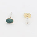 Boucles D'Oreilles Mapou Turquoise Verte - Laiton Doré