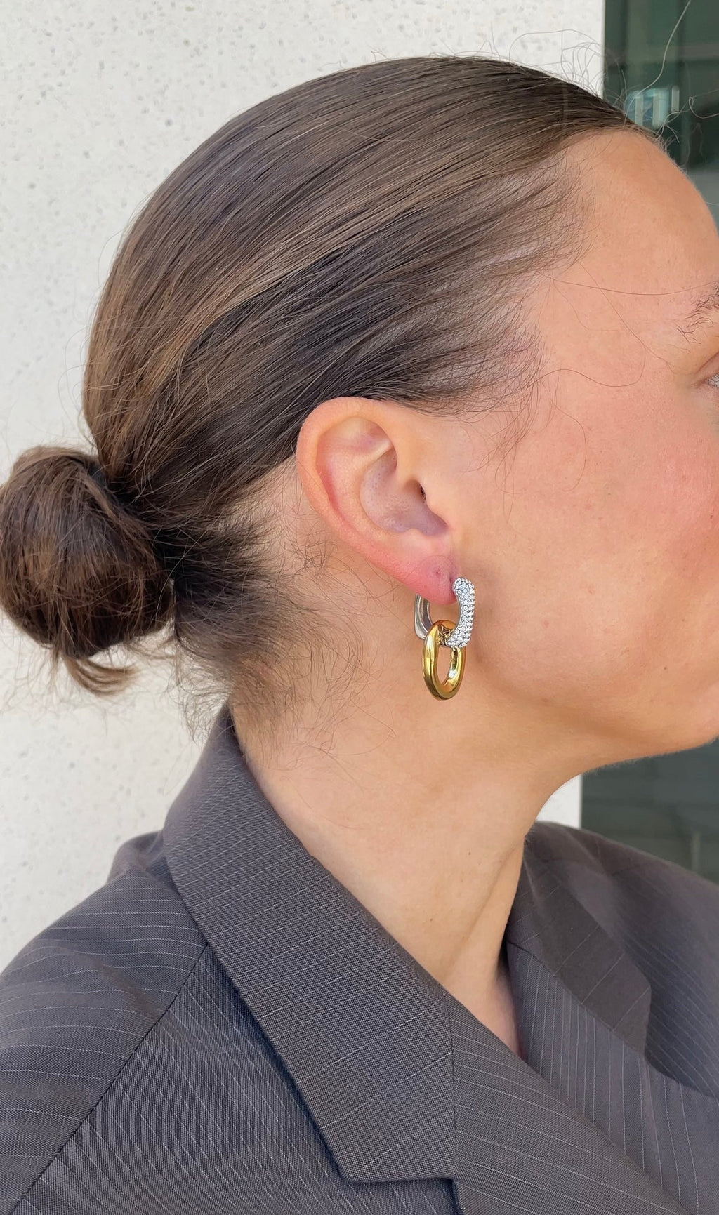 Boucles D'Oreilles Gems Oval X Hoops