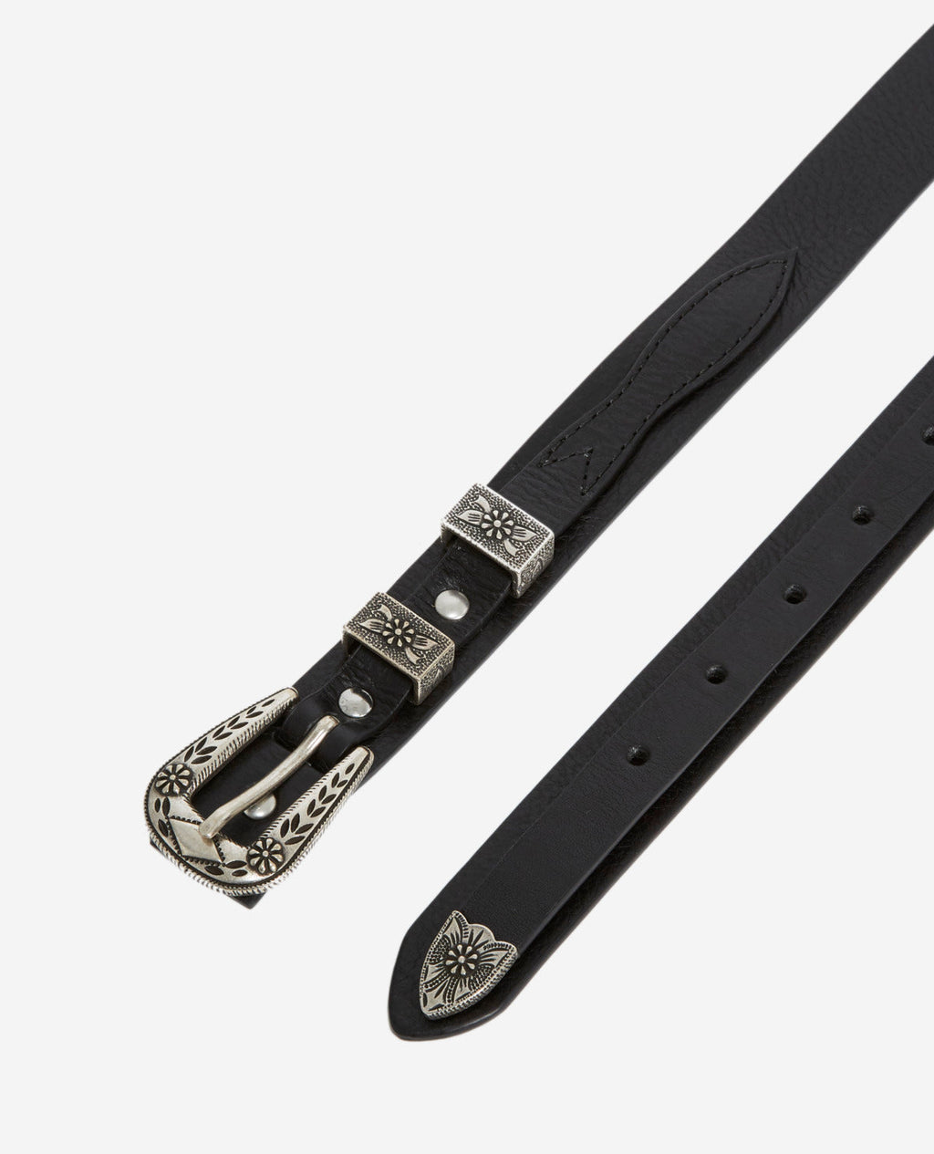The Kooples - Ceinture Fine En Cuir Lisse - Noir - Femme