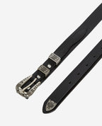 The Kooples - Ceinture Fine En Cuir Lisse - Noir - Femme