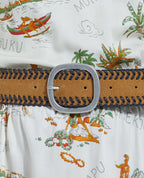 The Kooples - Ceinture Femme Camel Daim Détail Tressé - Femme