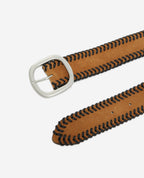 The Kooples - Ceinture Femme Camel Daim Détail Tressé - Femme