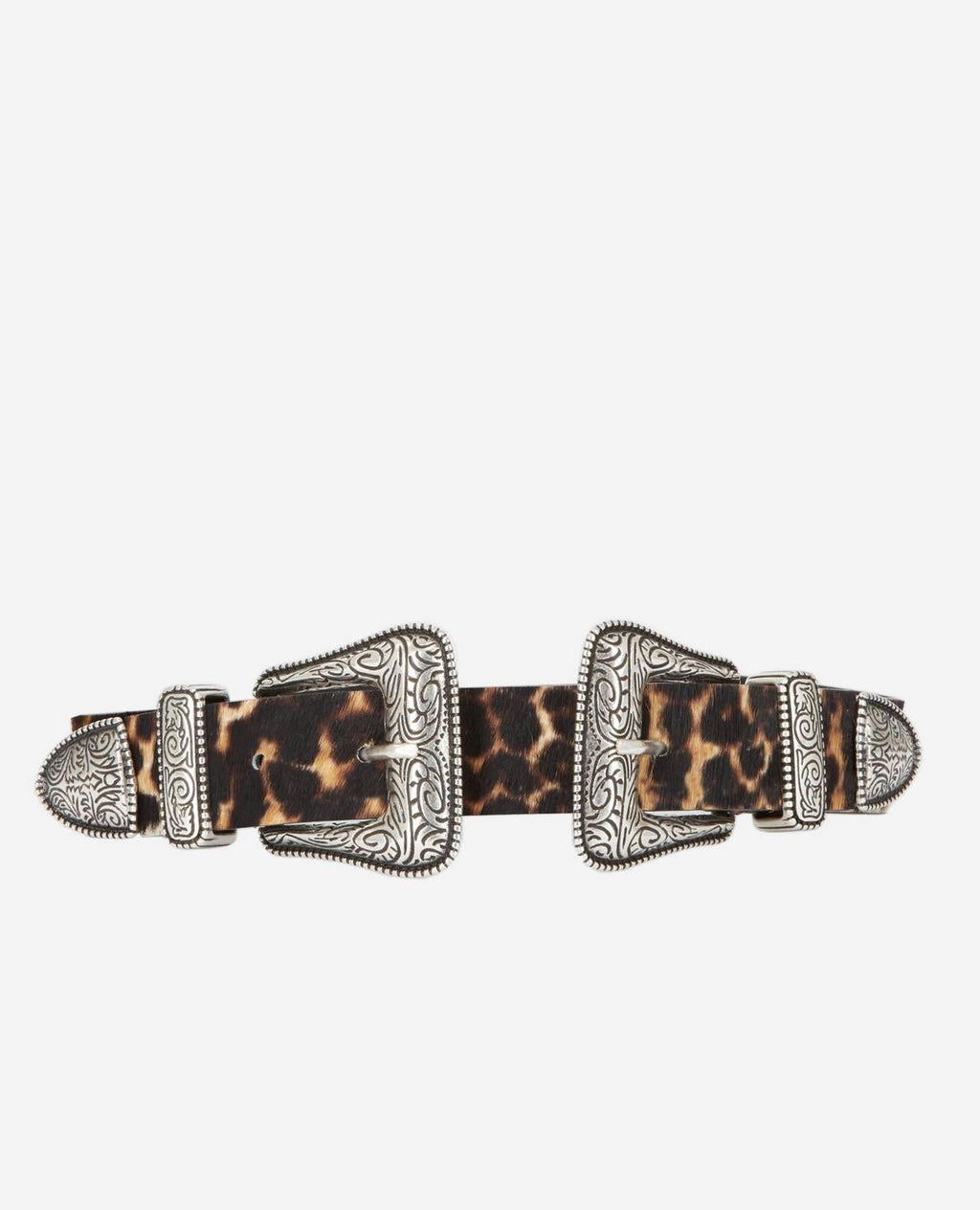 The Kooples - Ceinture À Double Boucle En Cuir De Veau - Marron Et Camel - Femme