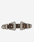 The Kooples - Ceinture À Double Boucle En Cuir De Veau - Marron Et Camel - Femme