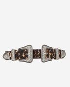 The Kooples - Ceinture À Double Boucle En Cuir De Veau - Marron Et Camel - Femme