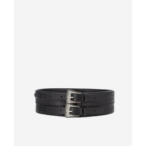 The Kooples - Ceinture En Cuir - Noir - Femme