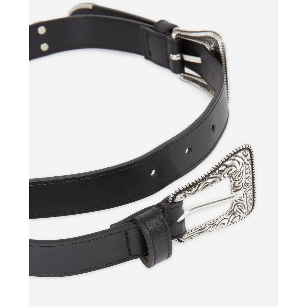 The Kooples - Ceinture En Cuir De Veau - Noir - Femme