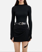 The Kooples - Ceinture En Cuir - Noir - Femme
