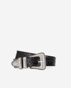 The Kooples - Ceinture Large Imprime Croco - Femme