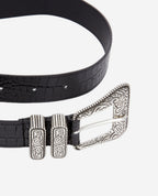 The Kooples - Ceinture Large Imprime Croco - Femme
