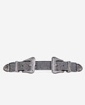 The Kooples - Ceinture Western En Cuir Double Boucles Avec Strass